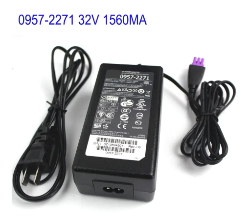 NEW Genuine HP 32V 1560mA 3pin 0957-2271 0957-2230 0957-2105 Officejet 2620 4500 6500 7500A Power Adapter